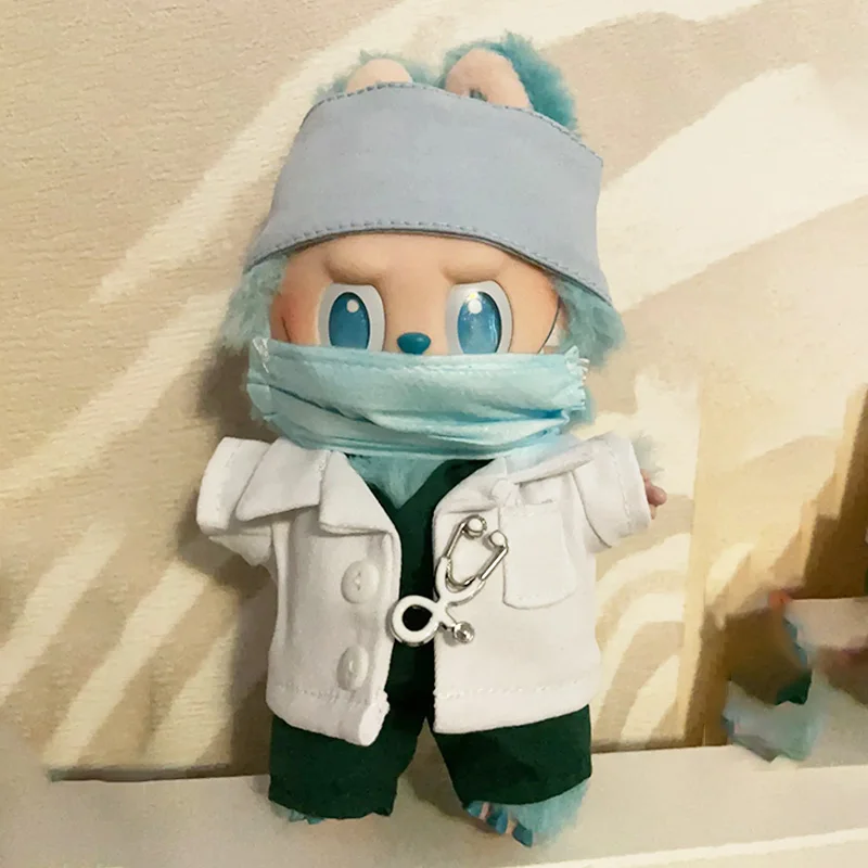 Nouveau seul vêtements 17cm Labu poupée vêtements V1 V2 V3 vêtements mignon médecin infirmière stéthoscope plaque de poitrine uniforme ensemble poupée vêtements jouet