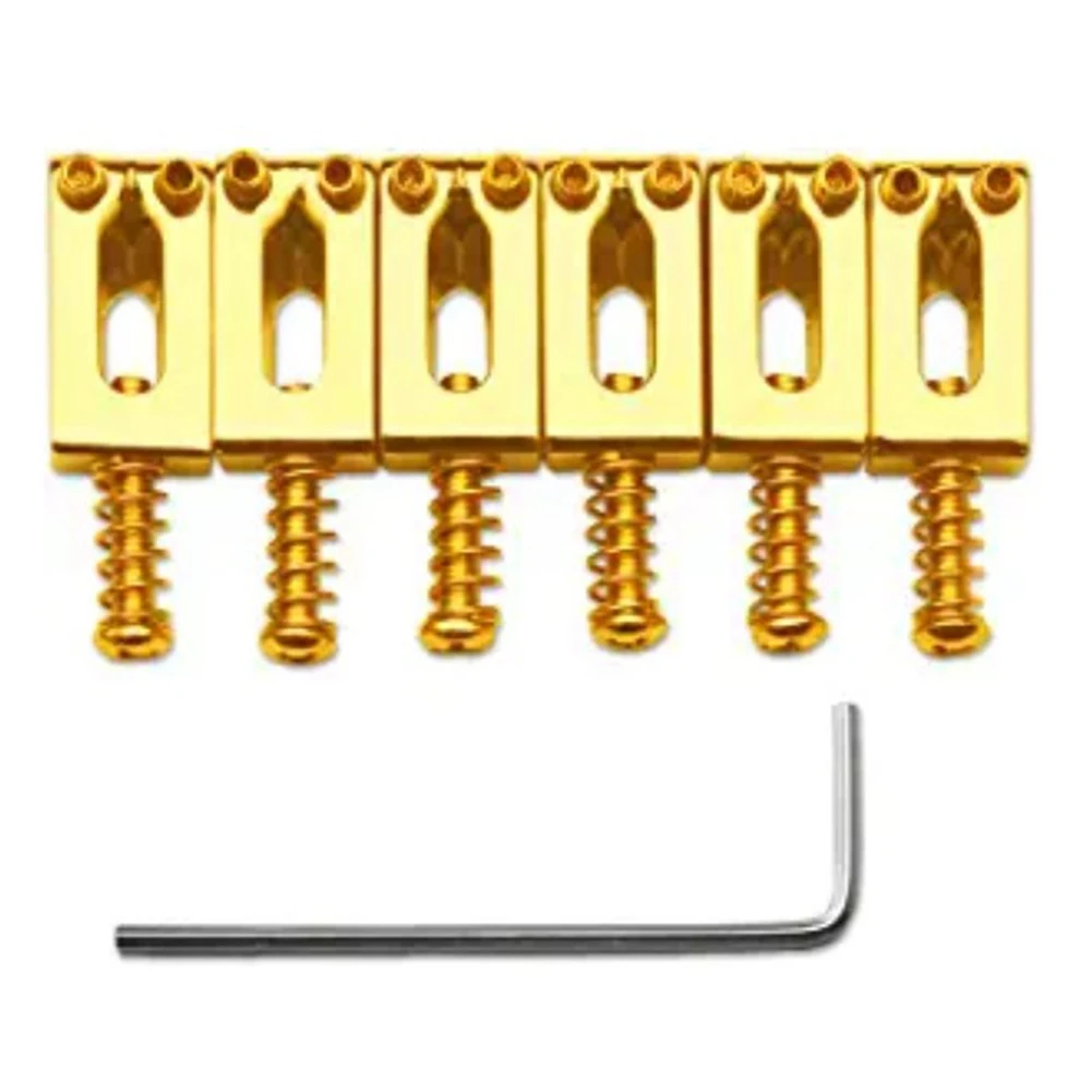 10.5mm Guitar Tremolo Bridge Saddles for Fender Stratocaster Strat Telecaster Tele Electric Guitar Accessories,Gold