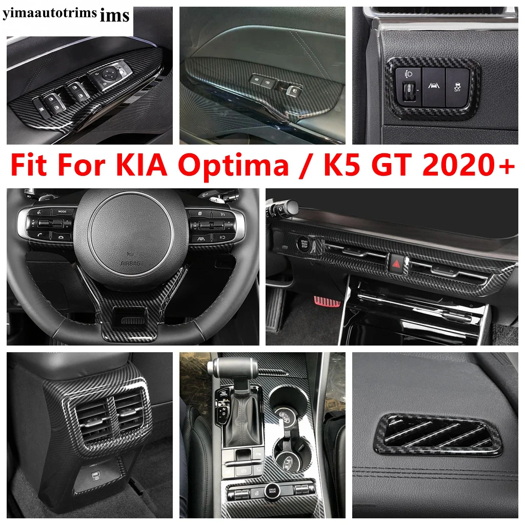 

Gear Shift Water Cup Panel / Dashboard Air AC Vents / Head Light Lamp Cover Trim Accessories For KIA Optima / K5 GT 2020 - 2022