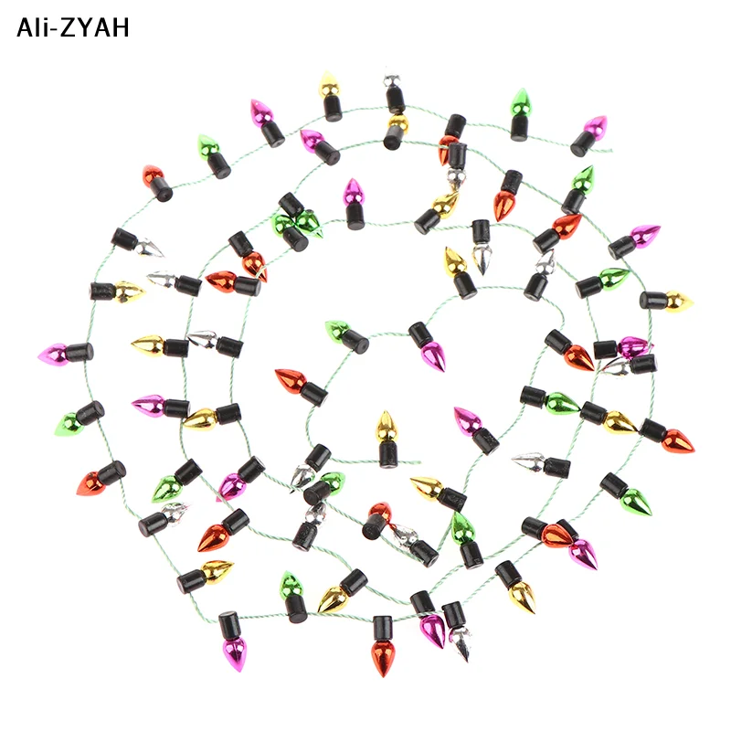 【Z】1 String 1:12 Dollhouse Christmas Decoration Miniature Fake Lights 1M Simulation String Lights Toy Furniture Accessories