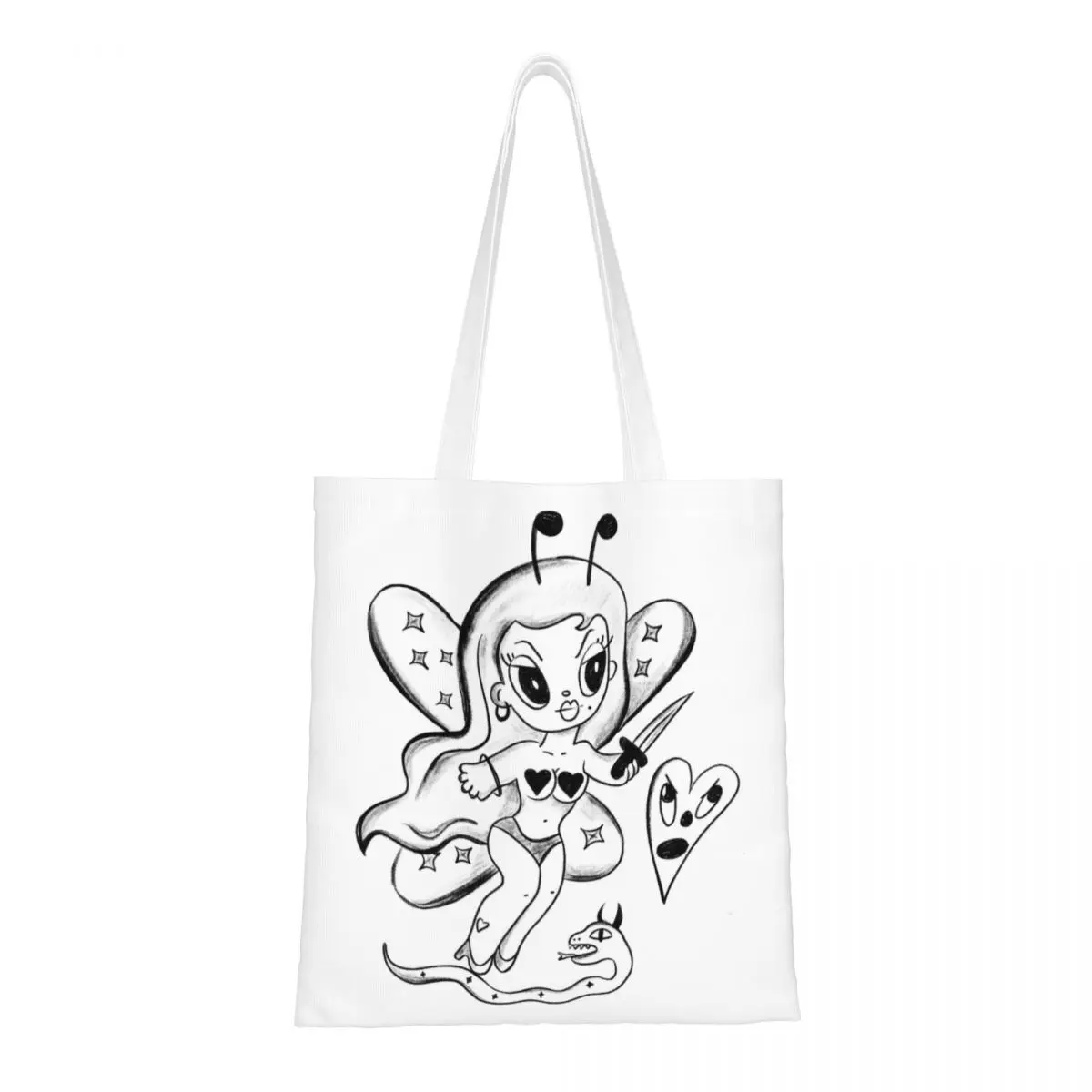 Custom Fairy Karol G Reggae Ainger Groceries Tote Shopping Bags Women Kawaii Canvas Shoulder Shopper Bag Big Capacity Handbags