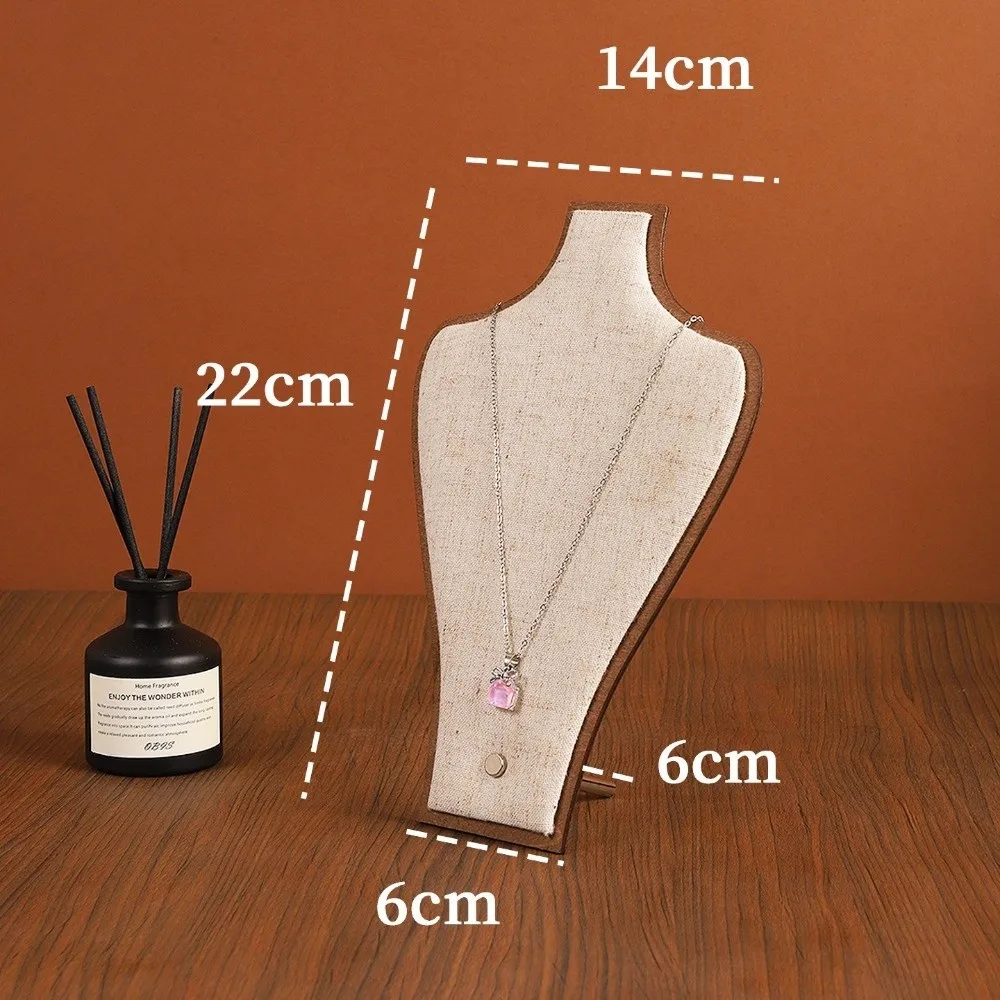 Portable Wooden Linen Necklace Display Stand Bust Torso Shape Freestanding Necklace Bust Display Stand Bracelet Display Rack