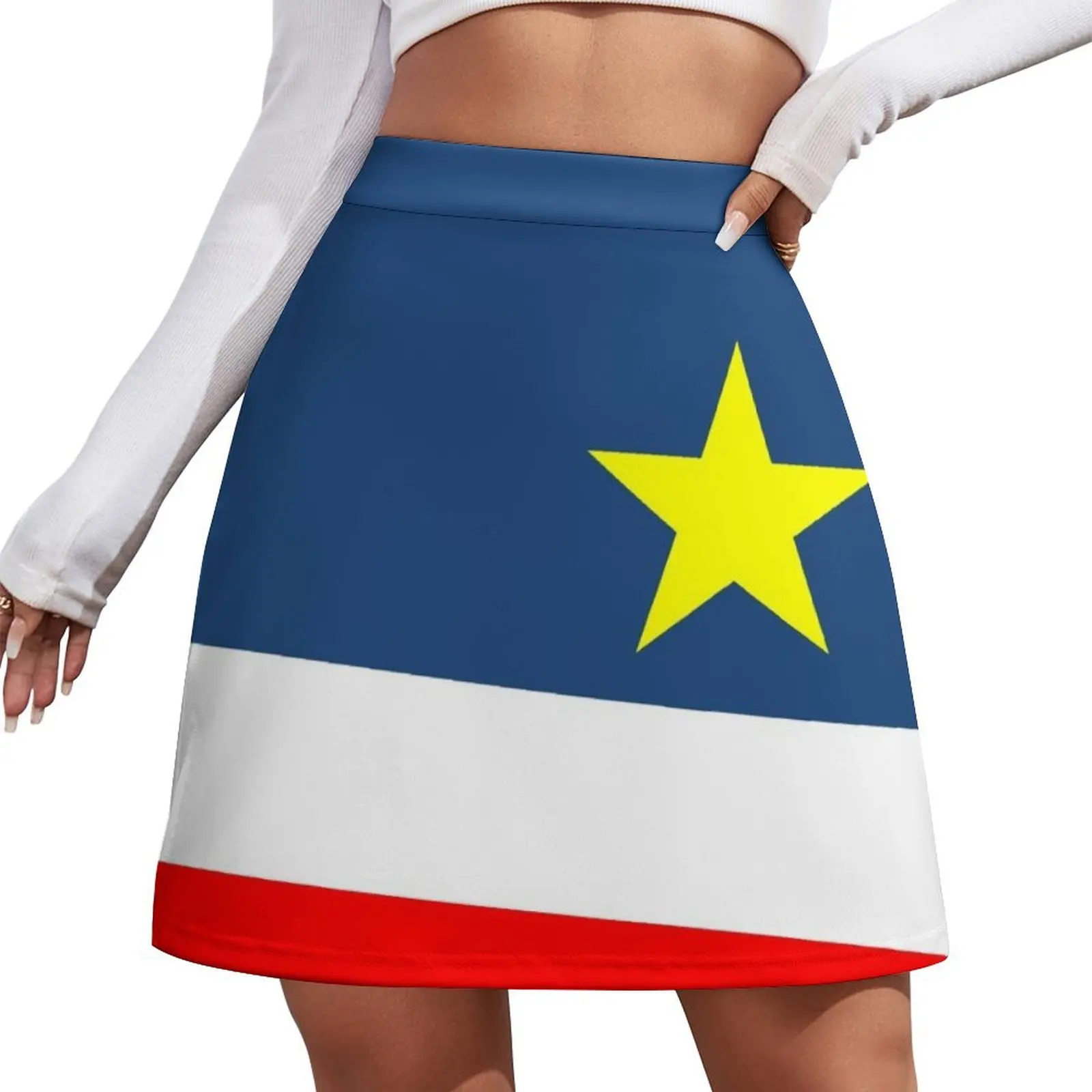 

Acadian Flag - Drapeau acadien Mini Skirt Women's clothing kawaii skirt japanese style School uniform