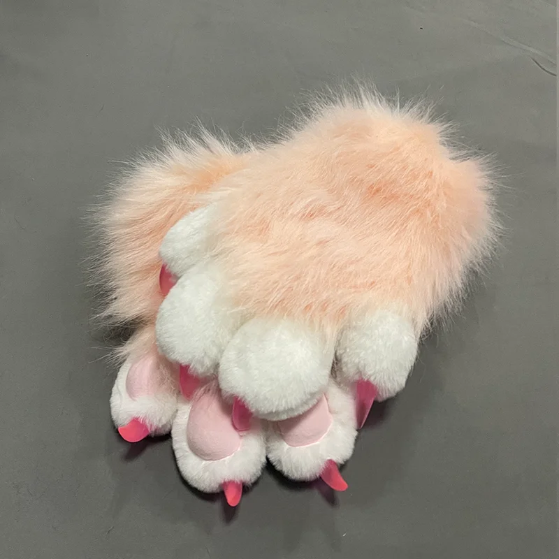 Guantes De Garra De Animal De Peluche – Disfraz De Pata De Tigre, Suaves Y Cálidos, Para Halloween Y Cosplay (blanco)