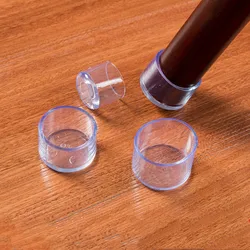 4 Uds. Cubierta redonda de silicona para patas de silla, tapas protectoras de suelo transparentes para pies, accesorios universales de goma resistentes al desgaste para muebles