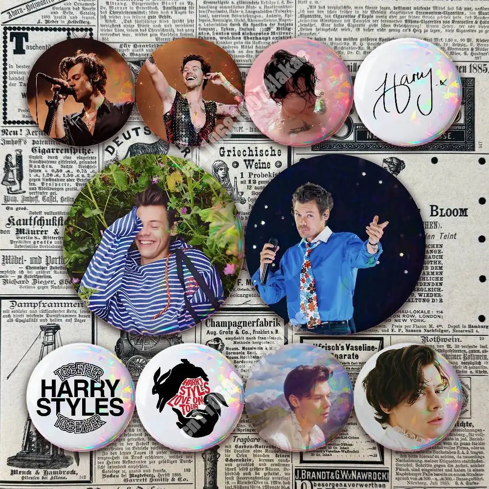 H-Harry S-Styles Kiss All The Time Disco Occasionally Button Badge 2PC Sets for Bags & Clothes & Accessories Metal Creative Gift