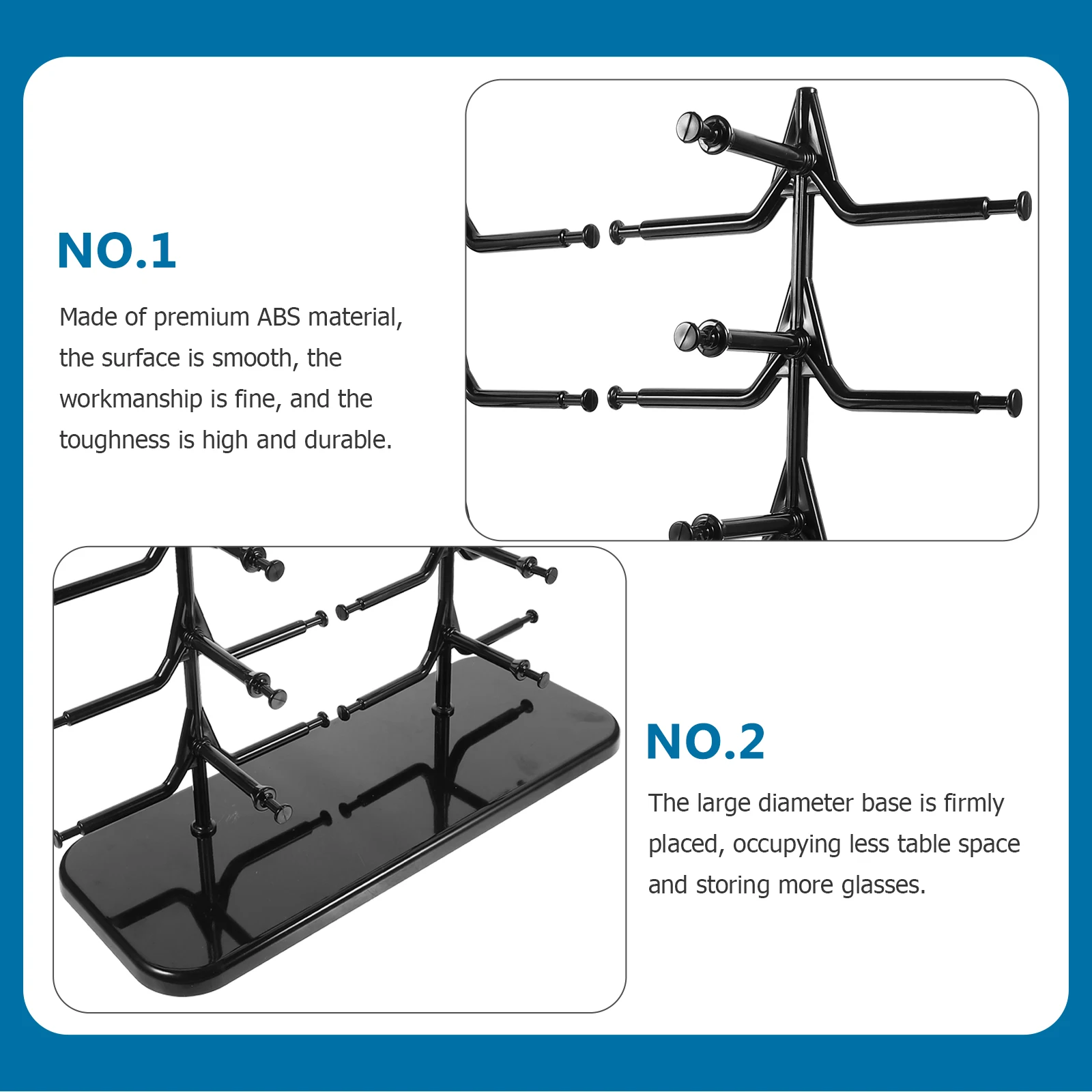 

Glasses Display Rack Sunglasses Holder Durable ABS Material Stable Base Organizer Stand for Glasses Sunglasses Storage Rack