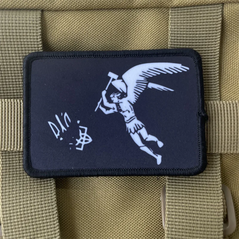 Kill That Demon Morale Badge Tactical Angel Print Hook and Loop Patches for Clothing Military Armband Backpack Stick