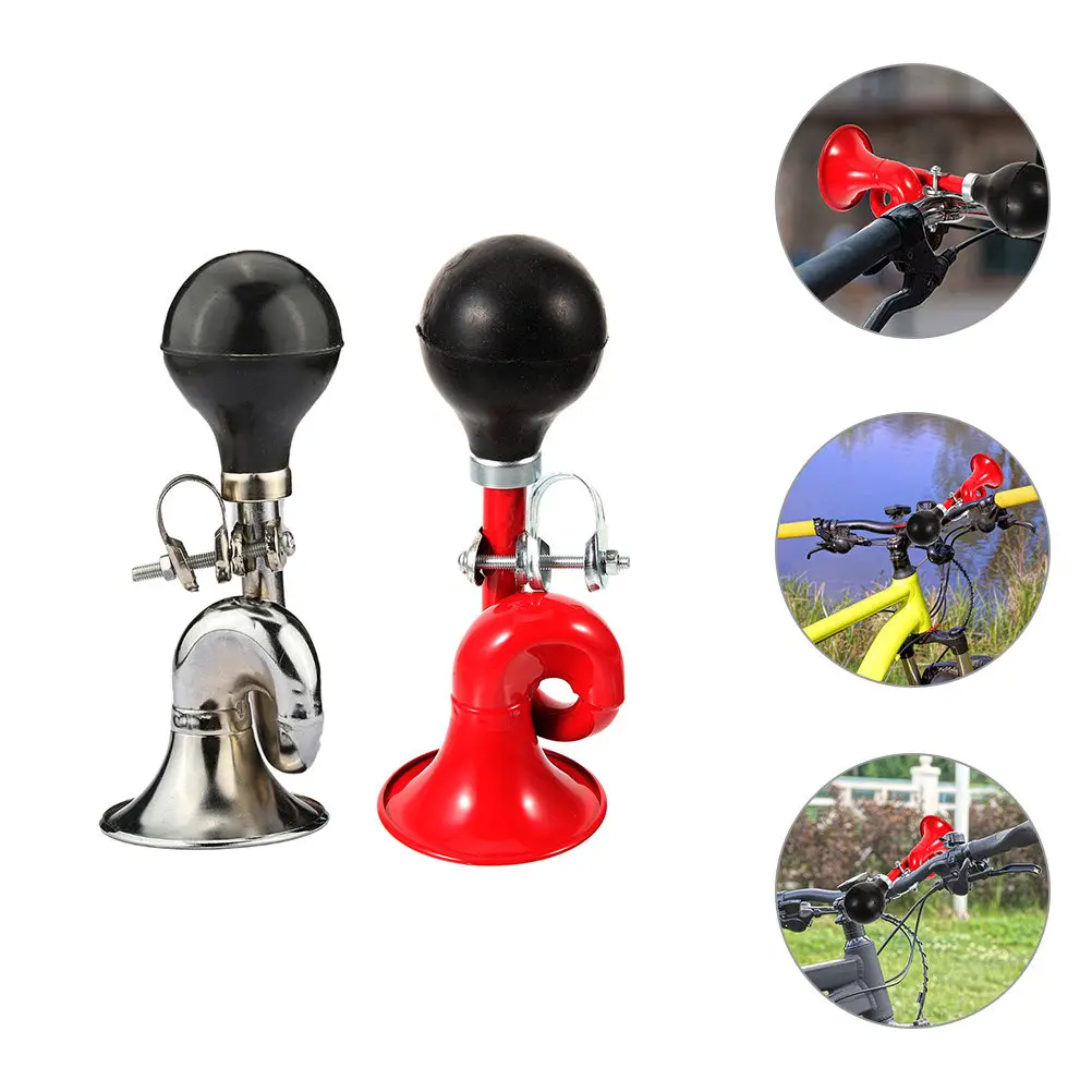 

2Pcs Professional Bike Horn Retro Design Weather Resistant Loud Clear Sound Wear-Resistant Handlebar Horn for Road Mountain
