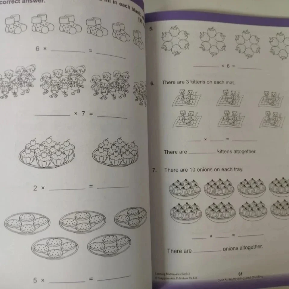 Libro de ejercicios en inglés, Serie de aprendizaje de matemáticas, savia, aprendizaje, N K1, K2, Singapur, jardín de infantes, 3 libros