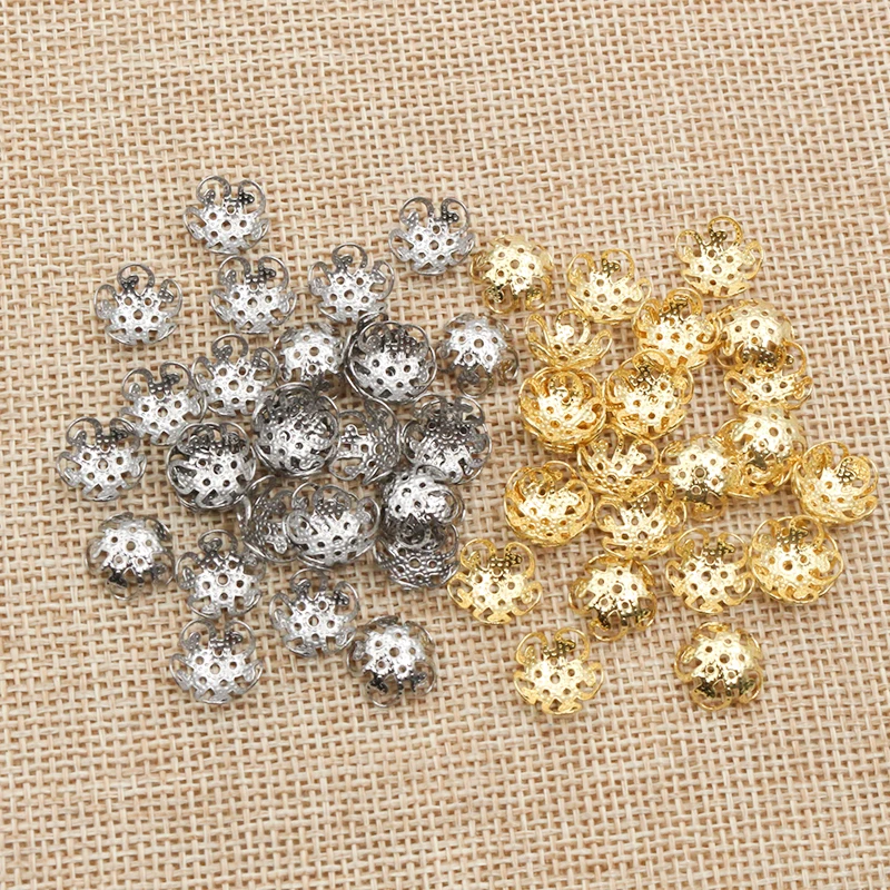 

50 шт. Из нержавеющей стали бусины колпачки в форме цветка распорка бусины концевые колпачки DIY ювелирных изделий выводы для ожерелья браслет аксессуары
