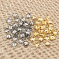 50pcs Stainless Steel Beads Caps Flower Shape Spacer Bead End Caps DIY Jewelry Making Findings For Necklace Bracelet Accessories