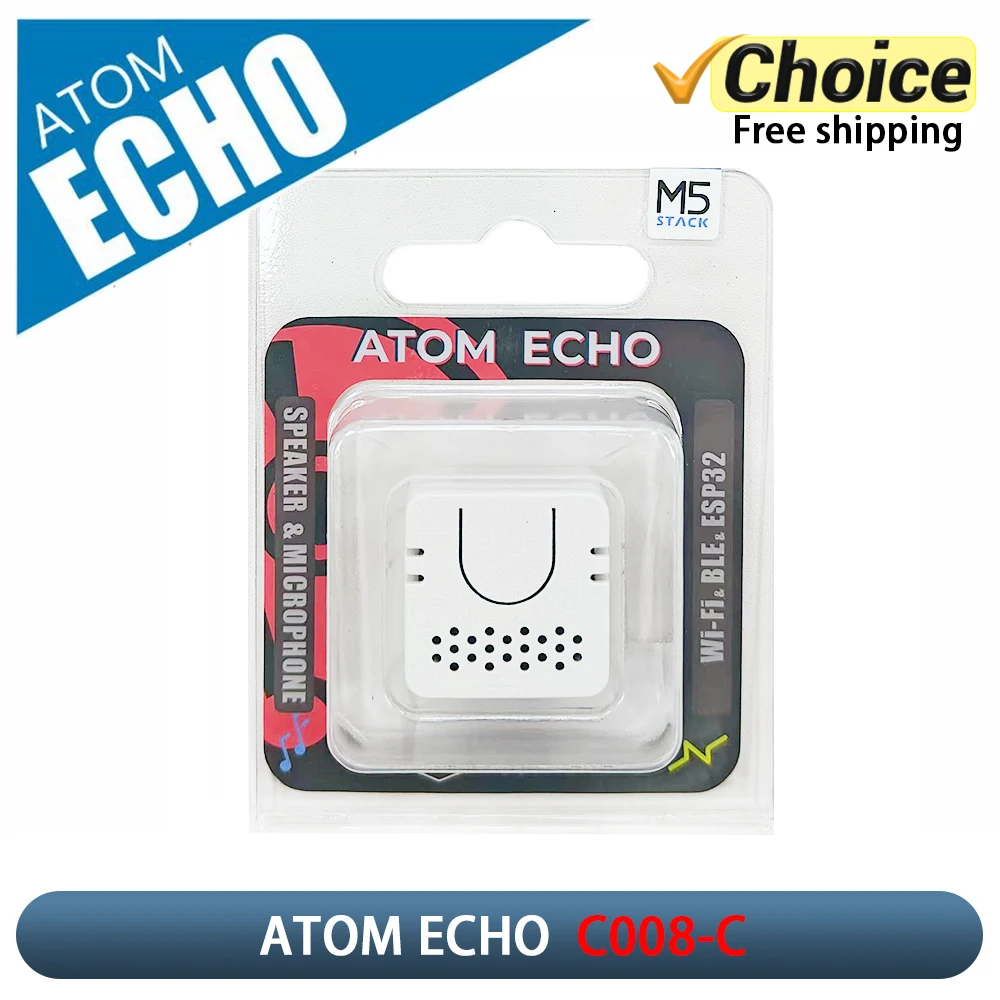 M5Stack ATOM Echo programmable Mini Smart Speaker ESP32 Voice Control Module with BLE/Wi-Fi for IoT Prototyping & DIY Projects