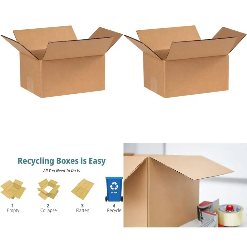 

200 штук гофрокартонных коробок 8x6x4 дюйма для доставки, упаковки и переезда