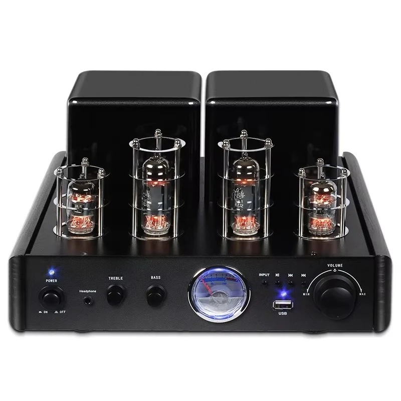 Hifi Tube Audio System BT5.0 Power Amplifier With LED Display Subwoofer Output AV2030R for Home Theater