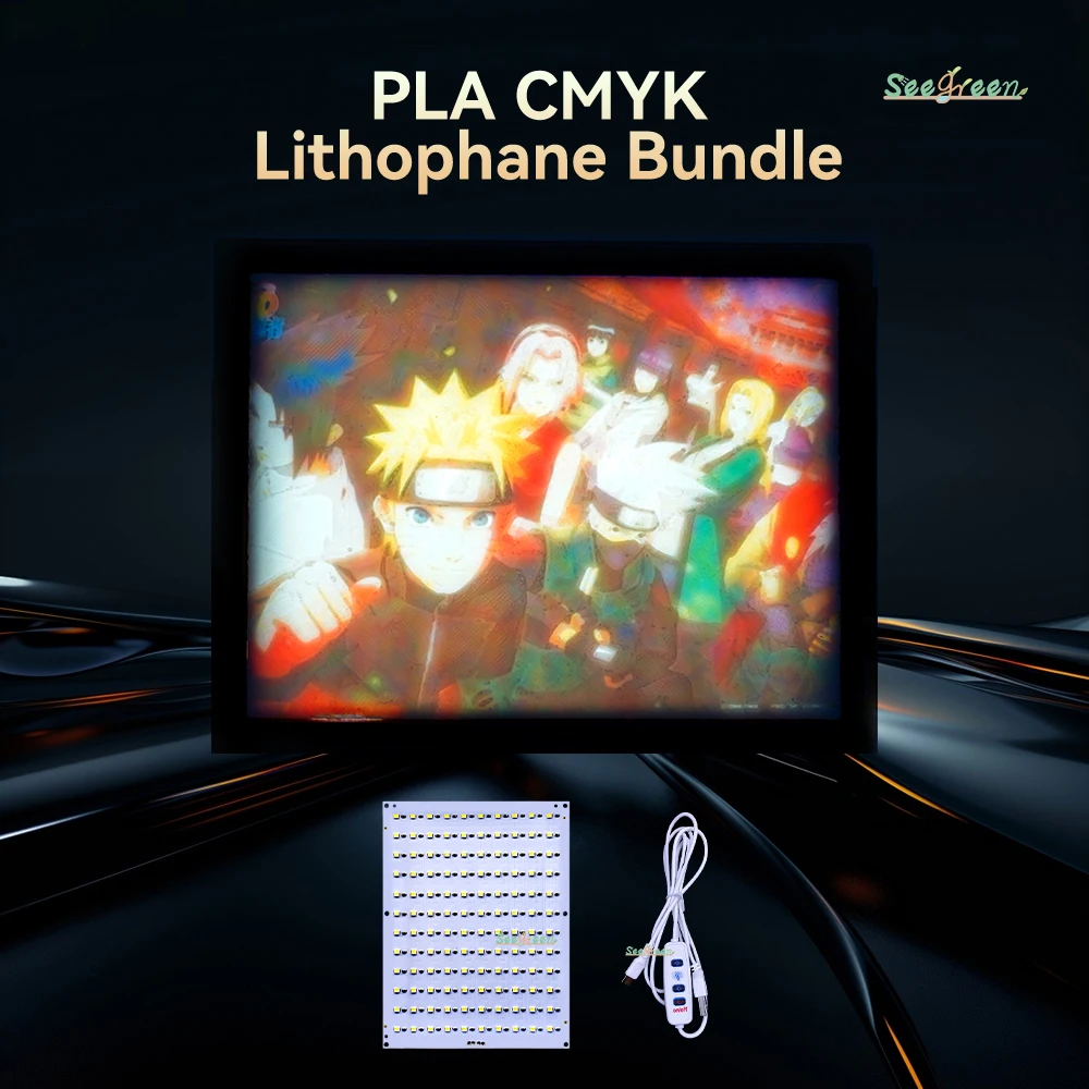 

Для Bambu Lab литофановая светодиодная панель CMYK светодиодная подсветка доска PLA Basic CMYK литофановый комплект 3D печать литофана фото DIY