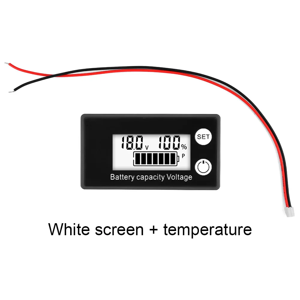 6133A LCD Battery Capacity Indicator Temperature DC 8V-100V Lead Acid Lithium LiFePO4 Voltmeter Voltage Gauge Lower Version