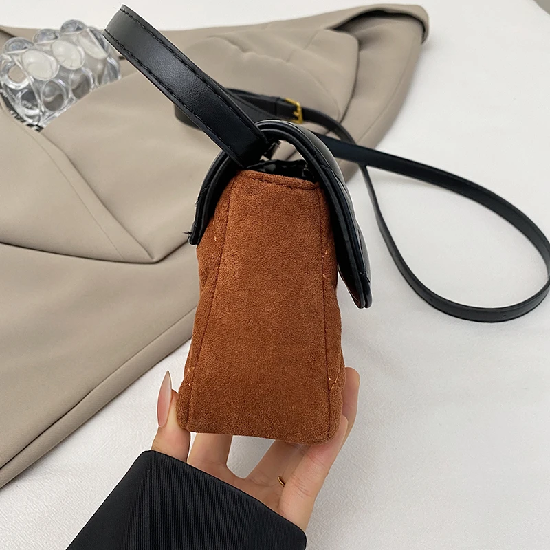 새로운 가죽 소형 사각 가방, 우아한 체인 스트랩 크로스백, 패셔너블한 핸드헬드 지갑, 여성용 숄더백