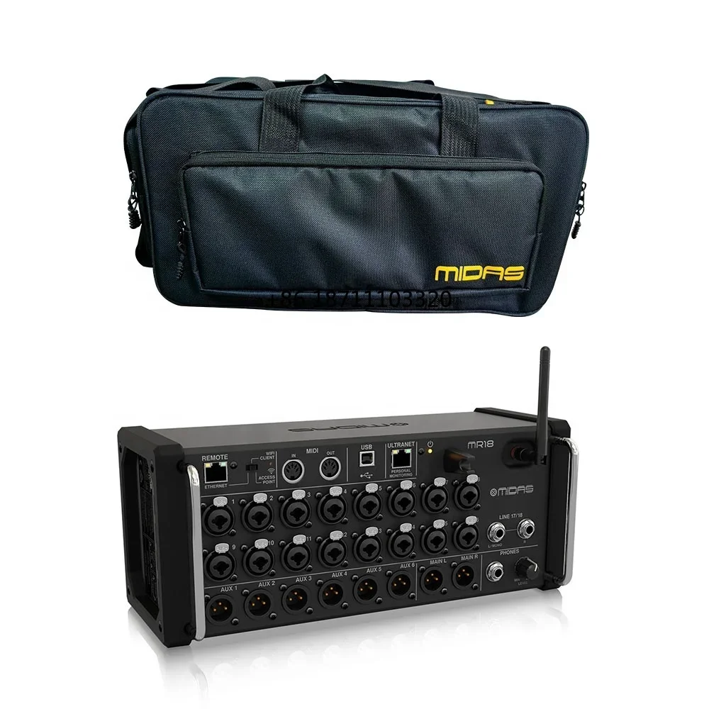 Midas MR18 Digital Mixer & Portable Bag Bundle Music Equipment 18-Channel Pa System Rack Mixer For Studio & Stage