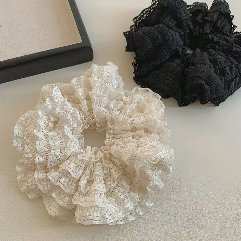 

Модное темпераментное полое кружево, высококачественное кружево для толстой кишки, женское двухслойное кружевное кольцо для волос, аксессуары для волос