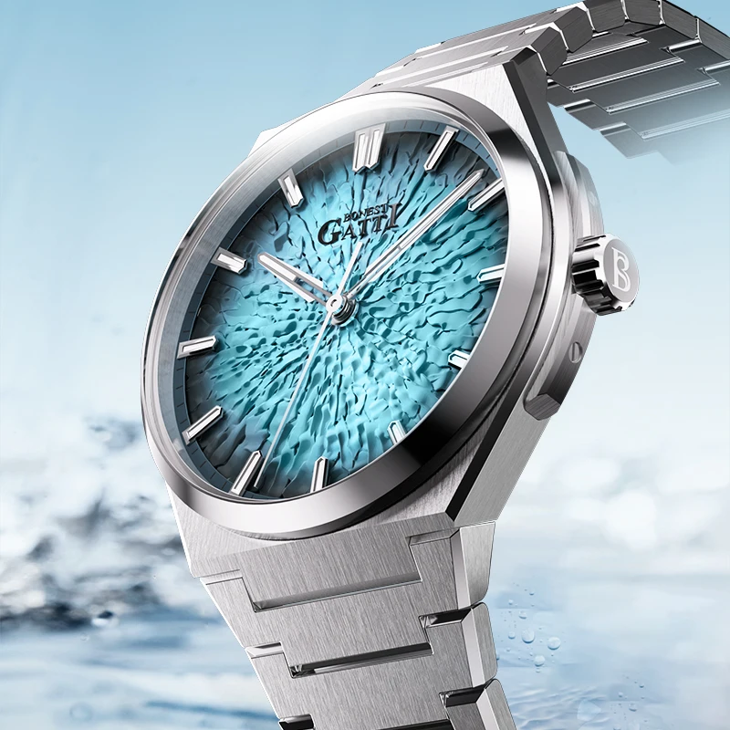 

Механические мужские часы BONEST GATTI класса люкс, корпус из нержавеющей стали 316L, дизайн с застежкой-бабочкой, часы Seiko