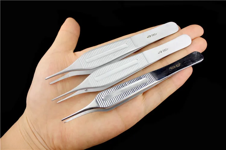 JZ Ophthalmology Microscopy Instrument Double Eyelid Stainless Steel Edison Tweezer Skin suture Fat forceps Straight hook teeth