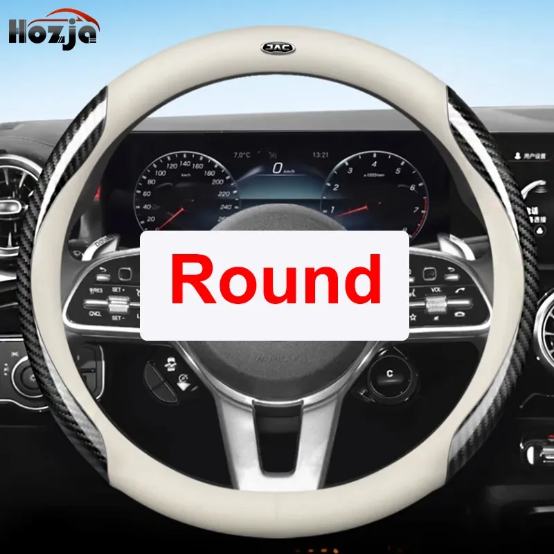 Sport Car Steering Wheel Covers Anti-Slip Bicolor Leather for JAC JS6 2021 2022 2023 Auto Accessories