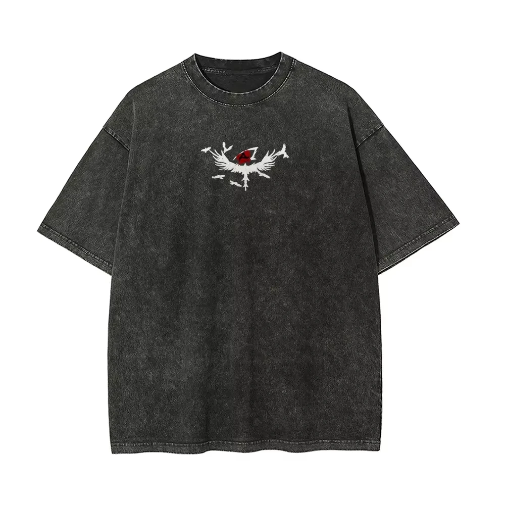 Itachi Uchiha T Shirt Naruto Men Acid Wash Anime Ink Splash Graphic Streetwear Akatsuki Manga Ninja Art Vintage Tee 2026 Summer