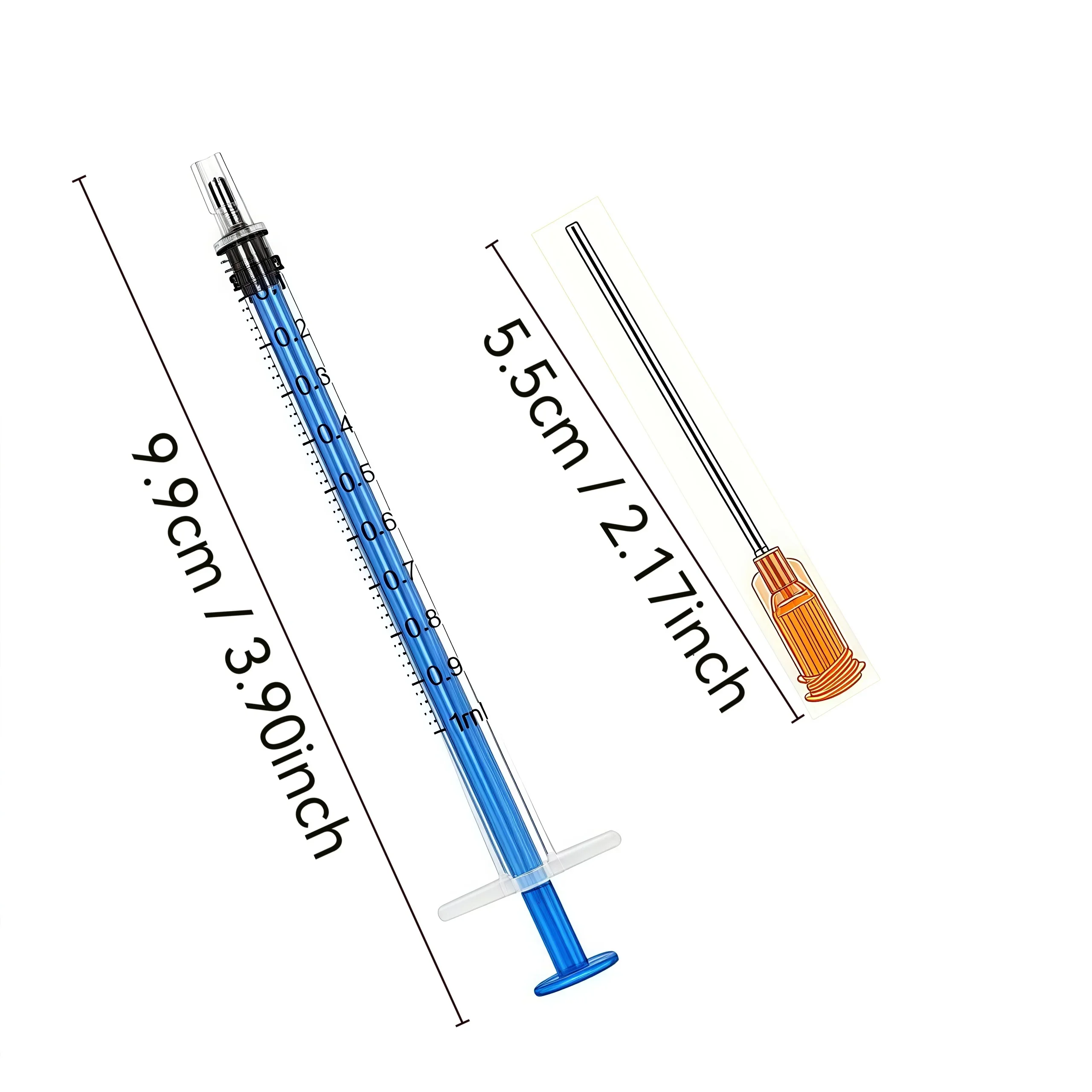 1ml Blue Syringe with Yellow Needle, Multi-Purpose, 4/10/12/30 Pcs Pack