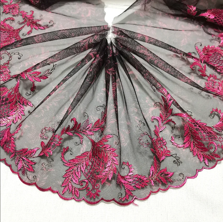 

1 Yard, 19cm Embroidered Mesh Lace Item, Handmade DIY Garment, Needlework Sewing Fabric, Doll Clothing Accessories,