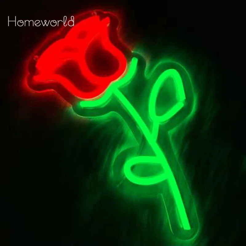 Rose Led Neon Sign  Usb Powered  Used For Bedroom  Home  Club  Flower Shop Restaurant Garden  Wedding Decor Wall Lamp