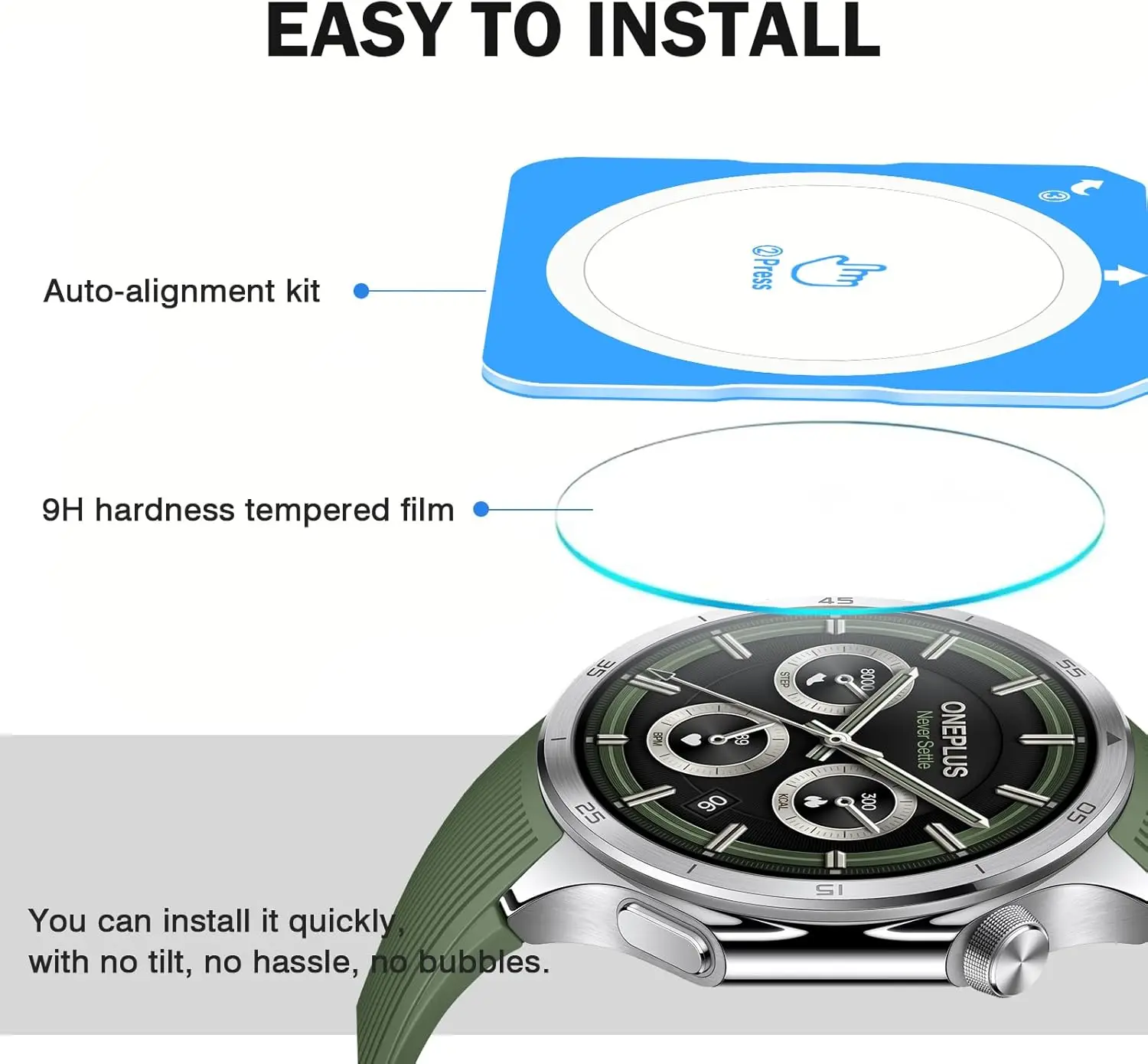 Easy Installation Screen Protector For OnePlus Watch 3 Tempered Glass with Auto Alignment Tool Anti-Scratch Film For OnePlus 3