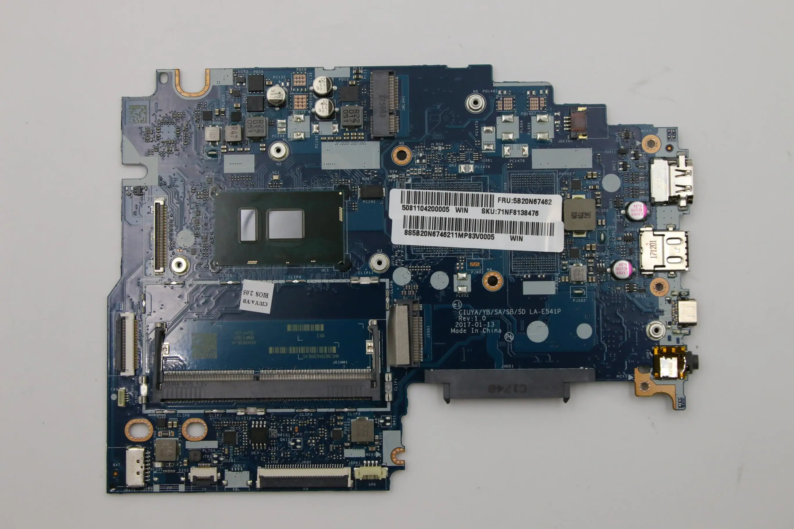 LA-E541P.For Lenovo Yoga 520-14IKB Flex 5-1470 Laptop Motherboard