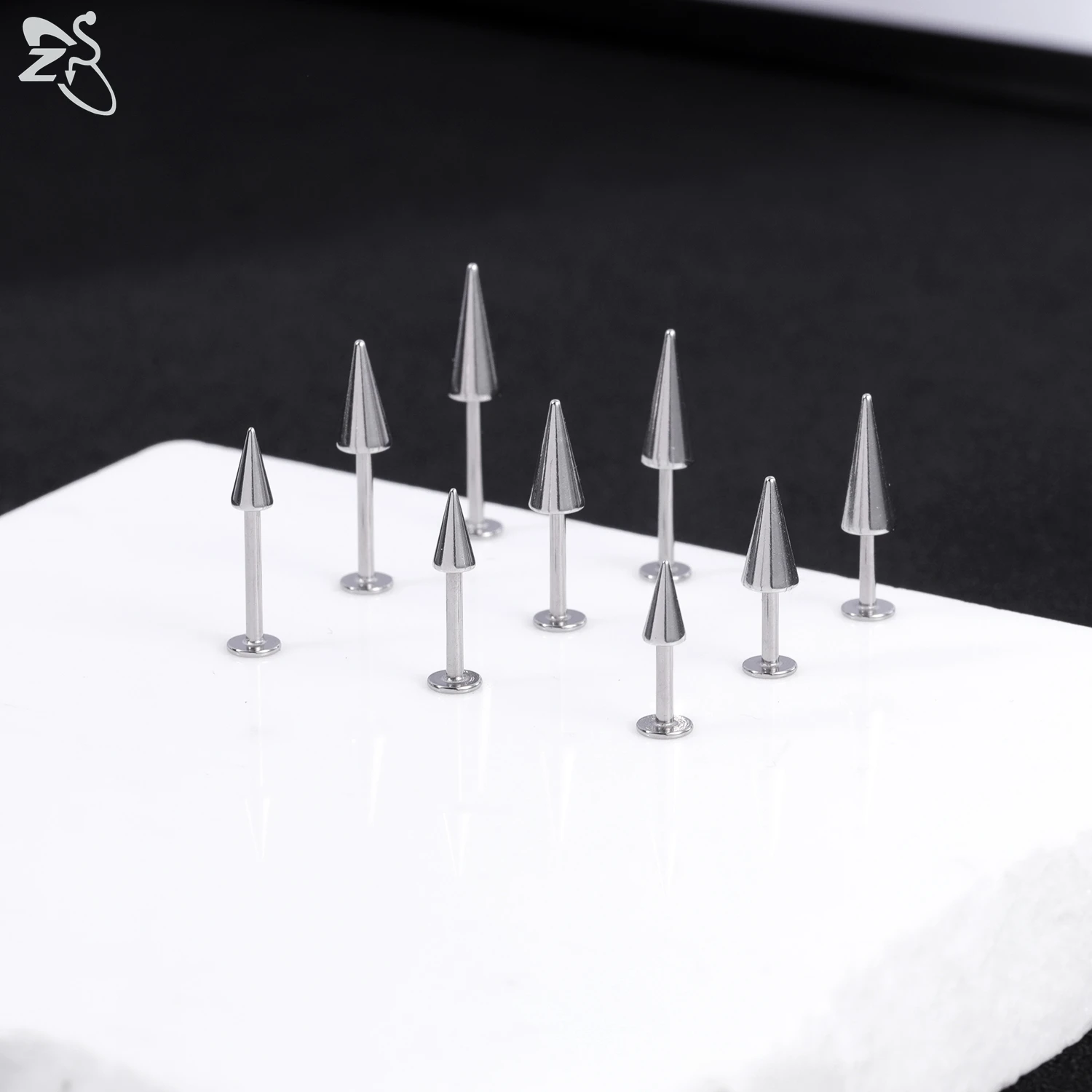 AOEDEJ 1 PC 16G Stainless Steel Long Spike Labret Lip Stud Silver Gold Color PunK Cone Helix Cartilage Tragus Piercing Earring