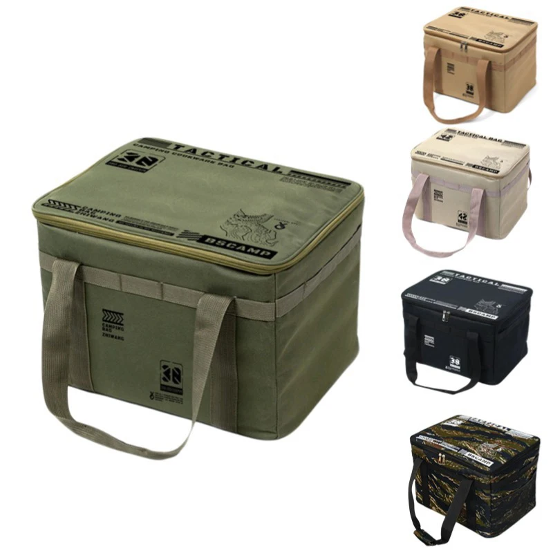 

30-42L Tactical Camping Storage Bag Insulated Folding Box Waterproof Picnic Tableware Field Equipment Outdoor Gear Organizer