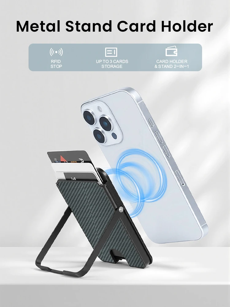 

Magnetic Card Holder for iPhone 17 Pro Max 17 Pro RFID Metal Universal Phone Holder for iPhone 14 15 16 16 Pro Max Lightweight