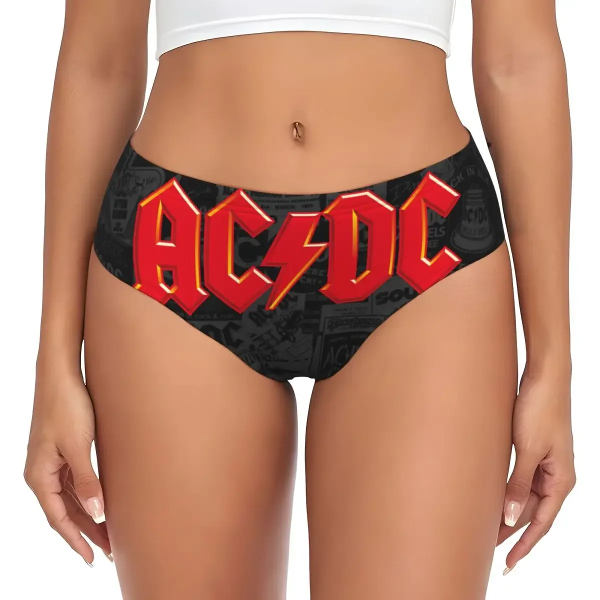 

Custom Womens AC DC Vintage Heavy Metal Rock Panties Underwear Female Breathable Briefs Underpants