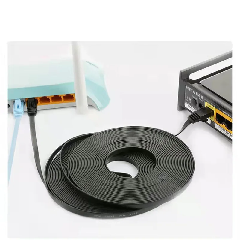 1000Mbps Flat Ethernet Cat6 Lan 10m UTP Cat 6 RJ 45 Network Cable RJ45 Twisted Pair Patch Cord for Laptop Router 0.5M/1M/15M 20