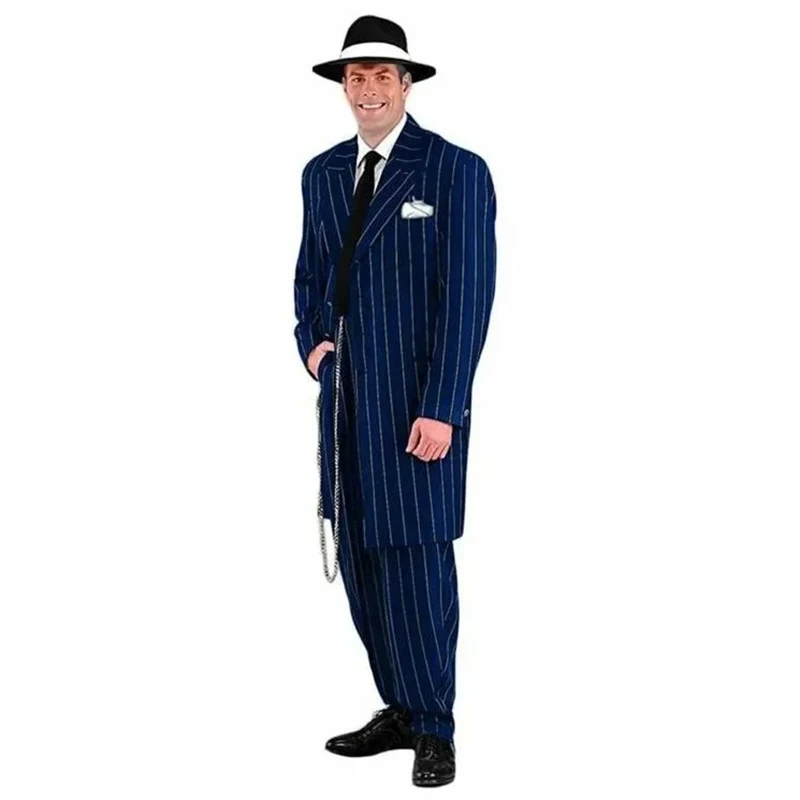 

Fashion Pinstripe Men's Suits Elegant Single Breasted Notch Lapel Long Blazer Formal Occasion Daily Trip 2 Price Jacket Pants