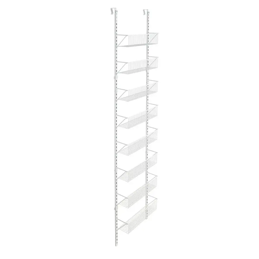 

97535 Wall or Door Adjustable 8 Basket Organizer, 6.614Inch D x 77.165Inch H x 17.992Inch W, White