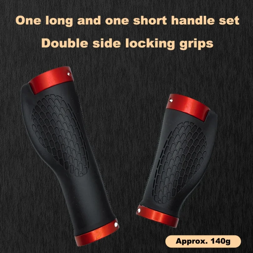 PE Rubber MTB Bike Grips Handlebar Cover Rubber Soft Anti-Skid Bicycle Grip Alloy Lock Bar BMX Handle