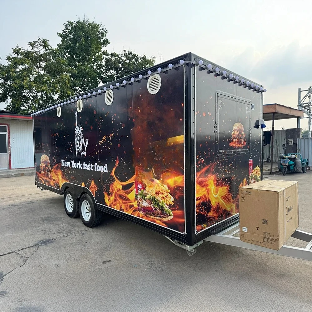 

Customized Mobile Ice Cream Truck Fast Street Kitchen Modern Bubble Tea Kiosk and Fast Food Truck Tea Truck