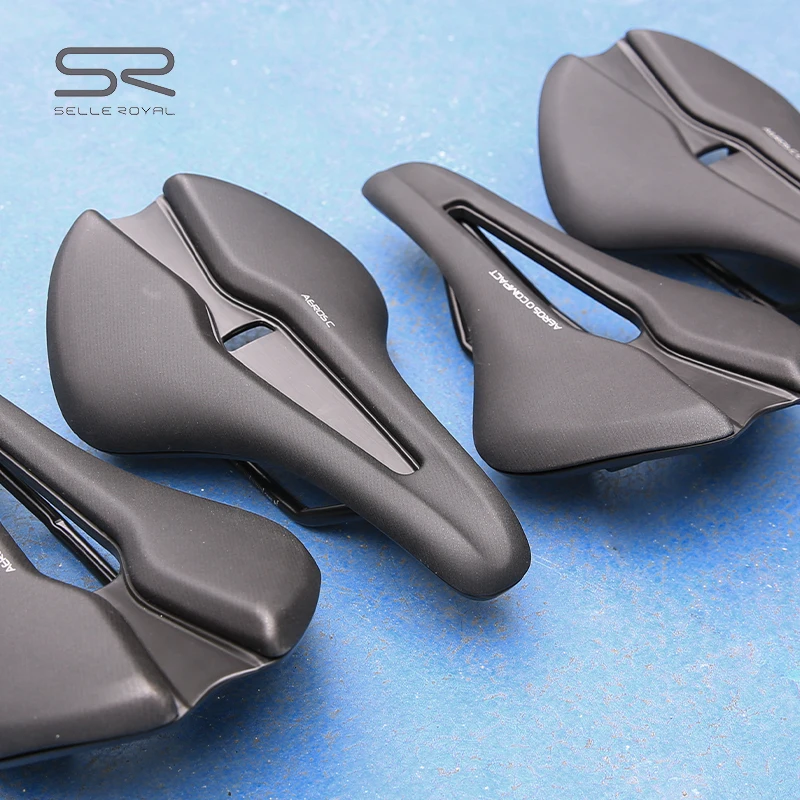 SELLE ROYAL AEROS Bicycle Hollow Saddle Thicked and Lightweight CRMO Guide Rail Short Nose Design Breathable Bike Cushion