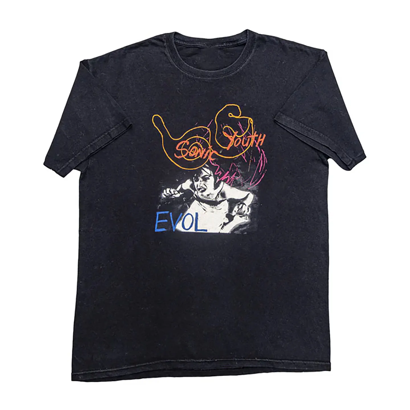 Fit Model Sonic Youth Band Rock Artistic Daily Casual Loose-Sleeved T-Shirt for Men Women