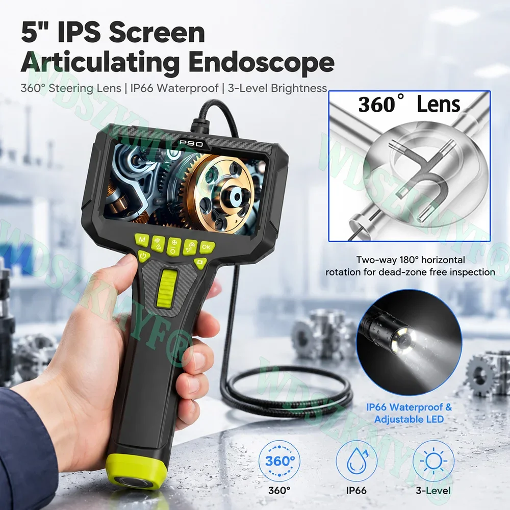 1-2M 360° Articulating Endoscope Camera 6mm IP67 Waterproof 5