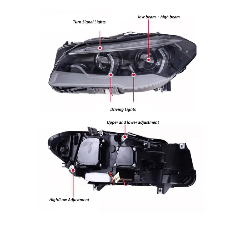 Auto Accessories Headlights F10/f18  2011-2017 5-Series LED headlamps Retrofit Scoop headlamps for BMW