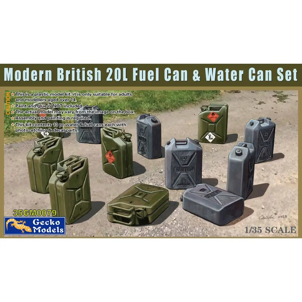 Gecko Models 35GM0079 1/35 Modern British 20L Fuel Can & Water Can Set - Scale Model Kit