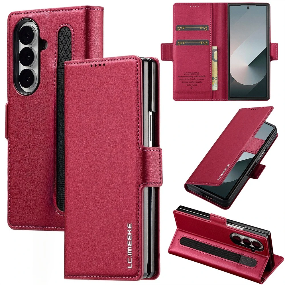Brieftasche PU Leder Telefon Fall mit Stift Slot Karte Halter Für Samsung Galaxy Z Fold 7 6 5 4 3 Fold7 Fold6 Fold5 Fold4 Fold3 5G