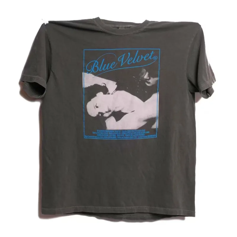 90s Style Blue Velvet Movie David Lynch Y2K Movie Graphic T Shirt Women Men Cotton Tee Summer Spring Oversized Tops Streetwear