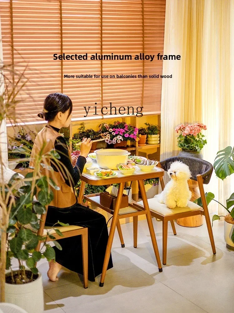 L28 Balcony Table And Chairs With Tea Making Integrated Dual-purpose Internet Celebrity Small Apartment Dining Table